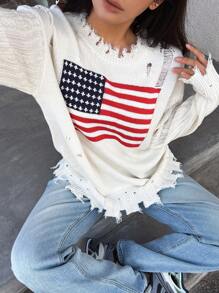Chiquease 国旗提花套头衫