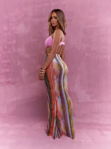 MISSGUIDED Maxi falda recta con efecto tie-dye transparente