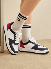 CUCCOO EASI Chaussures de sport mode blanches pour femmes, pour le printemps/automne, avec semelles épaisses, plateforme imperméable, chaussures décontractées pour dames