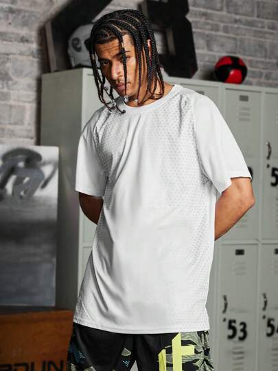 Manfinity Sport Corelite 男友风男士纯色简约休闲圆领短袖运动 T 恤