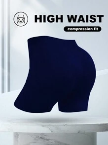 SHEIN Sport Studio Women Solid Color Minimalist Everyday Seamless ShortsWomen Sweat Short, Gym Short, Biker Short