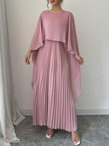 Rafferiza Vestido maxi elegante y encantador con fruncido para mujer - Rosa - Ver 6