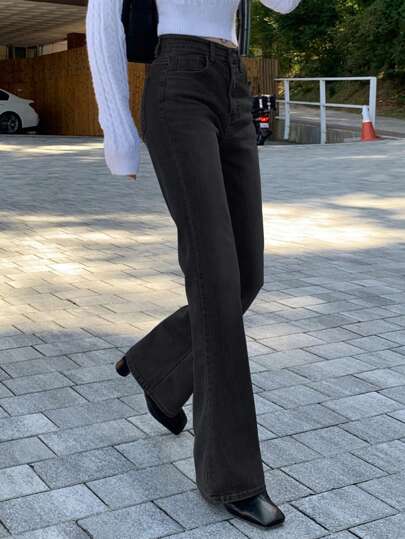 DAZY 女士纯色休闲牛仔裤