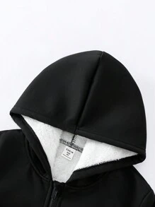 Áo nỉ có mũ trùm đầu có lót của Tween Girls - màu đen - Xem 3