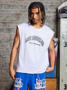 Manfinity Sport Corelite Manfinity Fitness Boyfriend Style Men Letter Graphic Tank Top  Workout Tops Tank Top Pack  Basketball Jersey Boyfriend Style Men I Love My Boyfriend Graphic Boyfriend Style Men T Shirt Boyfriend Style Men Joggers, Jersey, Graphic, Flag Football, All White Workout Tops Basketball White Tank Top Breathable - White - View 7