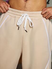 Manfinity Sport Corelite Boyfriend-Stil Herren Shorts mit Taillenbindung und Taschen, lässige Sportshorts, Schul-Jogginghose - Khaki - Übersicht 6