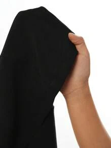 SHEIN EZwear 1 Stück Damen Schwarze Gewebte Tube Top Bürokleidung Bluse (Hose nicht enthalten) für Herbst/Winter