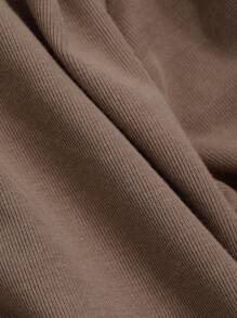 DAZY 女士纯色露肩长袖不对称上衣和阔腿裤两件套，秋季服装，返校季休闲套装