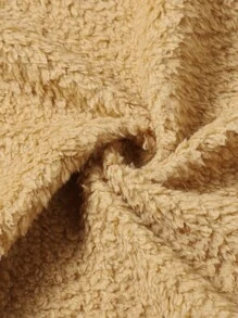 Manfinity Homme Men Work Going Out Hooded Black Sherpa Jacket, Outdoor Windbreaker For Friends, Husband, Boyfriend Gifts