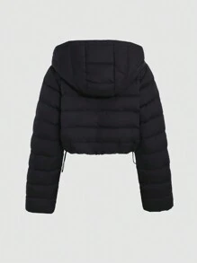 DAZY Chaqueta acolchada con capucha de unicolor casual para mujer en invierno