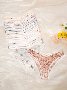 21 件/包 透气网眼印花 V 型三角裤 - 彩色 - 查看 5