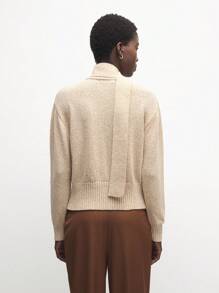 BizChic Khaki Flared Collar Loose Cardigan dla kobiet