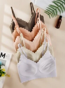 Women Seamless Underwear Set Wireless, Push-Up Bra, Casual And Simple 5 Pieces Set - Multicolor - View 4