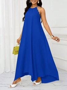 SHEIN Lady Sommerkleid für Urlaub, lässiges langes Trägerkleid für Frauen