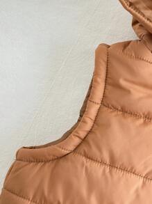 Cozy Pixies 3pcs Baby Boy Set: Letter Print Knit Soft Crew Neck Sweater, Pants And Hooded Vest - Apricot - View 8