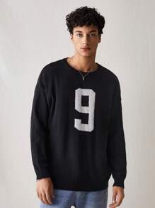 Manfinity VCAY Men's Casual Loose Knit Long Sleeve Sweater, For Fall Winter