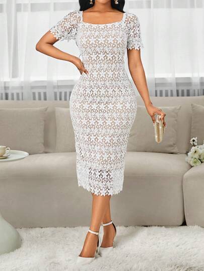 SHEIN Lady Vestido corto de camisa blanco y azul de mezclilla con parches de moda casual 2 en 1 para mujer