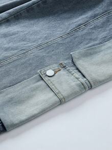 ROMWE MEN Street Life Męskie dżinsy o luźnym kroju i szerokich nogawkach z wieloma kieszeniami cargo