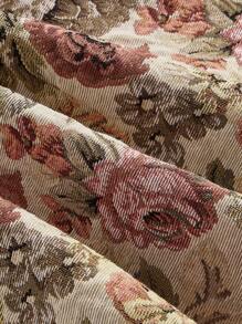 SHEIN MOD Women Retro Floral Print Long Sleeve 2 In 1 Dress,Renaissance Dress,Homecoming Dresses,Fall Dresses - Multicolor - View 4