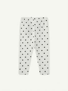 Cozy Pixies 4 件装女婴休闲波尔卡圆点印花纯色紧身裤套装 - 粉色 - 查看 5