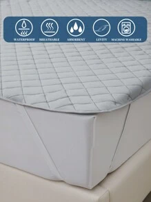 1 tấm bảo vệ nệm chần bông 100% không thấm nước, không gây dị ứng, mềm mại và thoải mái, thích hợp cho phòng ngủ, ký túc xá, khách sạn - Kích thước lớn, không phải vinyl, vỏ nệm Silent Hollow - Màu Xám nhạt - Xem 6