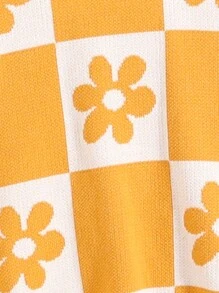 Tween Girl Pullover Knitted Sweater, Perfect For Music Festivals, Street Style, Casual & Comfortable Wear, Ideal For Parties, Travel, Picnic, Shopping And School, Cropped - Yellow - View 5