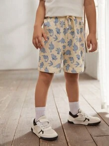 Cozy Pixies 2 chiếc Quần Short Hoạt Hình In Hình Động Vật Mềm Mại Thắt Lưng Cho Bé Trai - Nhiều màu - Xem 3