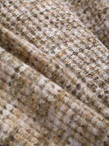 DAZY Women's Comfortable Loose Textured Knit Fabric Hooded Simple Loungewear Robe Pajama - Khaki - View 8