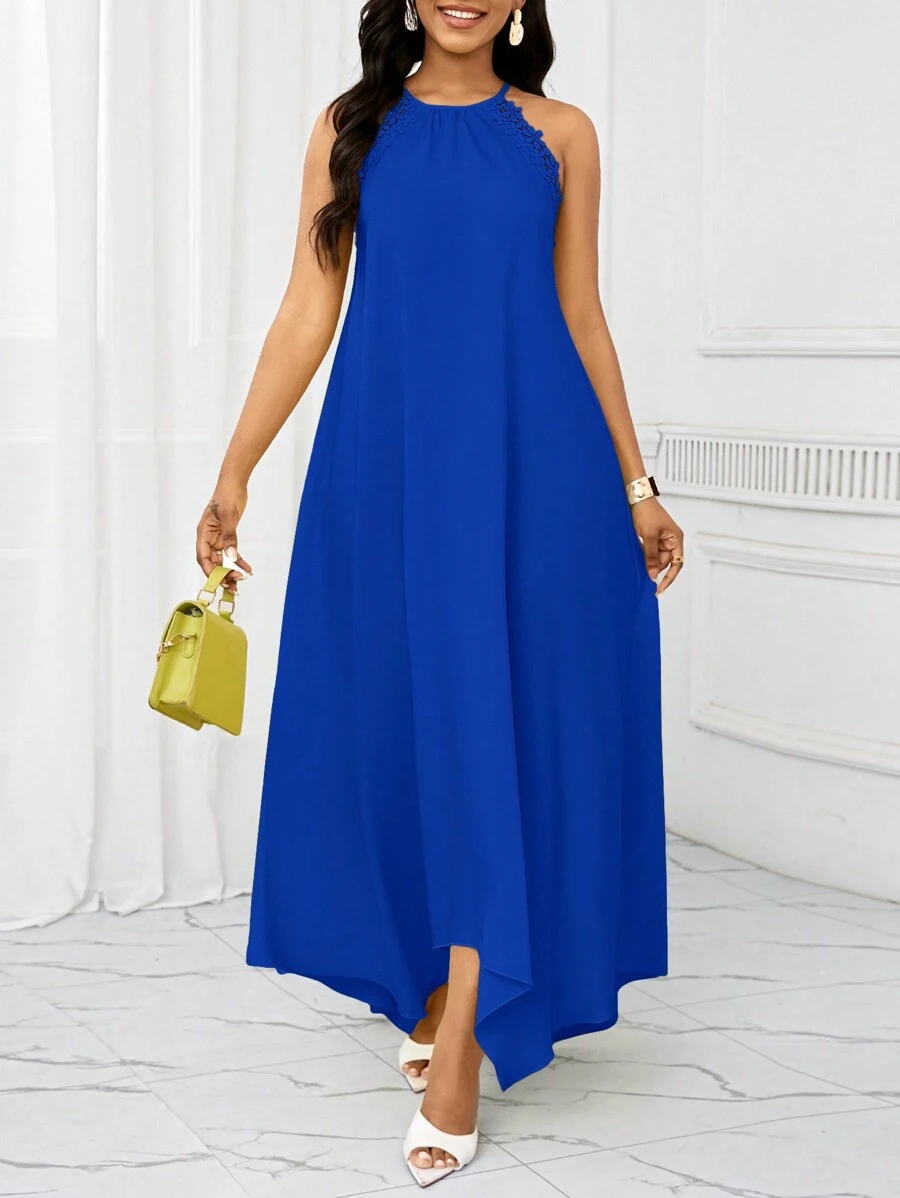 SHEIN Lady Sommerkleid für Urlaub, lässiges langes Trägerkleid für Frauen