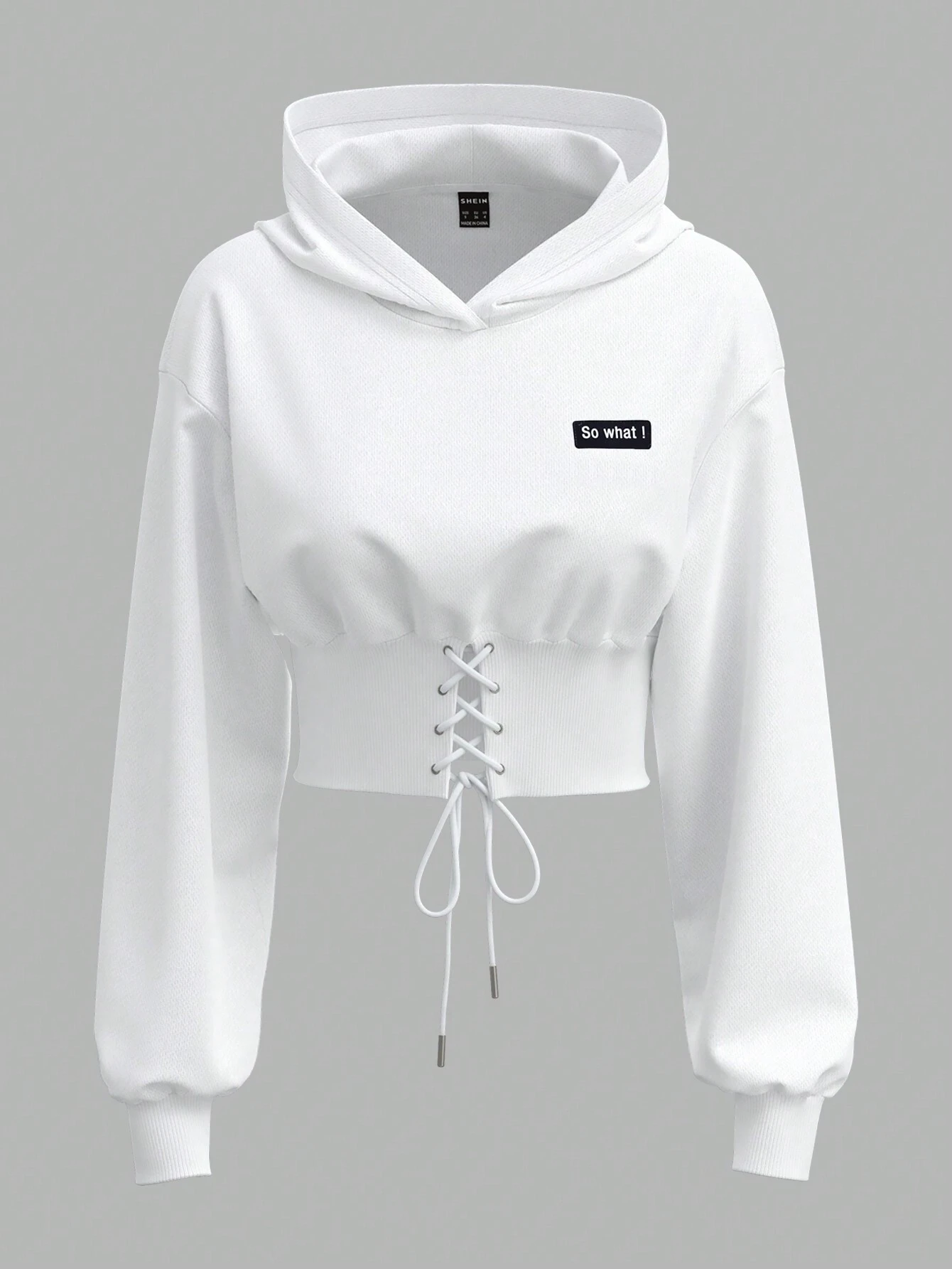 studio ホワイトターコイズ パーカー フード付き （SHEIN EZwear
