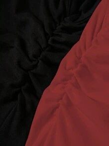 Sweetra Set áo trễ vai xếp ly gợi cảm mùa hè dành cho nữ - Màu Đỏ Sâu - Xem 6