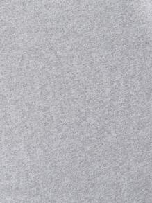 SHEIN 男婴趣味字母印花短袖连体衣，夏季 - 灰色 - 查看 5