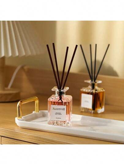 1pc Romantic Aromatherapy, 1.69oz Rattan Essential Oil, Lavender Fragrance Peach Ebonwood Agarwood Fragrance, Home Bedroom Fragrance Air Freshener, Reed Diffuser, Office Home, Deodorizing Fragrance Ornaments, Aromatherapy Gift For Your Girlfriend, Halloween, Spooky, Autumn, Winter, Holiday, Festival