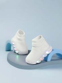 Tenis con luz LED y malla transpirable para niños - Blanco - Ver 2
