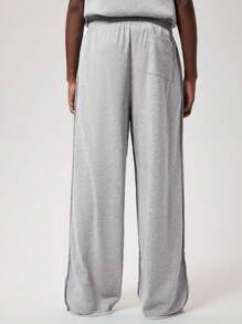 Forever 21 男士阔腿运动裤，带毛边下摆，灰色/秋/冬 - 灰色 - 查看 2