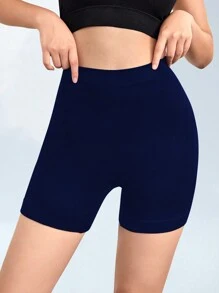 SHEIN Sport Studio Women Solid Color Minimalist Everyday Seamless ShortsWomen Sweat Short, Gym Short, Biker Short