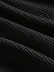 SHEIN MOD 夏季粉色不对称肩部蝴蝶结短款连衣裙 - 黑色 - 查看 5