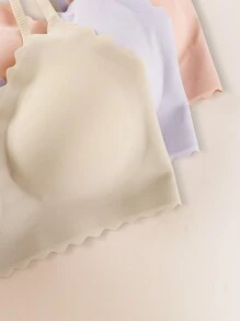 Women Seamless Underwear Set Wireless, Push-Up Bra, Casual And Simple 5 Pieces Set - Multicolor - View 3