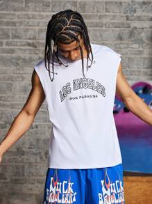 Manfinity Sport Corelite Manfinity Fitness Boyfriend Style Men Letter Graphic Tank Top  Workout Tops Tank Top Pack  Basketball Jersey Boyfriend Style Men I Love My Boyfriend Graphic Boyfriend Style Men T Shirt Boyfriend Style Men Joggers, Jersey, Graphic, Flag Football, All White Workout Tops Basketball White Tank Top Breathable - White - View 4