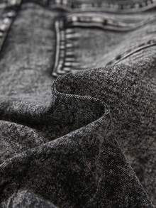 SHEIN Tween Boys Distressed Stonewashed Ripped Frayed Denim Black Jeans,For Back To School And Fall - Black - View 6