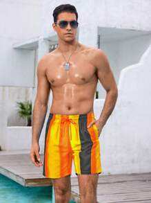 Manfinity Swimmode Men Contrasting Print Beach Pants (Random Print)