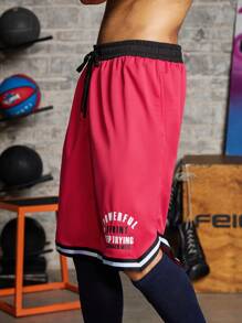 Manfinity Sport Corelite Boyfriend Style Men's Sports Shorts For Basketball And Workout Gym Shorts Jogger Shorts - Red - View 3