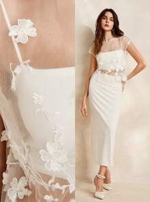 Anewsta French Vintage Sheer Embroidered Top - Clear - View 1