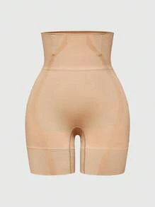 SHAPORA 女士高腰壓力運動戶外休閒瑜伽短褲 - 杏色 - 查看 4