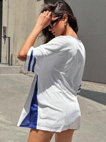 Denimoi Camiseta de fútbol con bloques de color - Azul - Ver 2