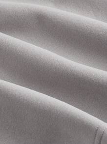 SHEIN MOD 女士复古短款灰色运动衫、返校季运动衫、秋季运动衫、短款运动衫