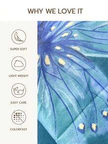 1pc 100% Polyester Butterfly Envelope Pillowcase, Without Filling - Multicolor - View 4