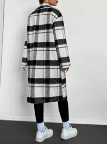 SHEIN EZwear Women's New Style Plaid Jacket - Black and White - View 2