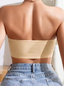 Women Seamless Wireless Bandeau Bra (One Piece) - Apricot - View 6