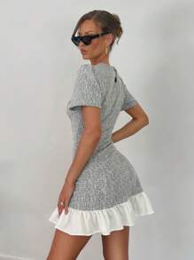 Siren Gaze 新款春夏女士休闲荷叶边荷叶边 A 字形工作连衣裙